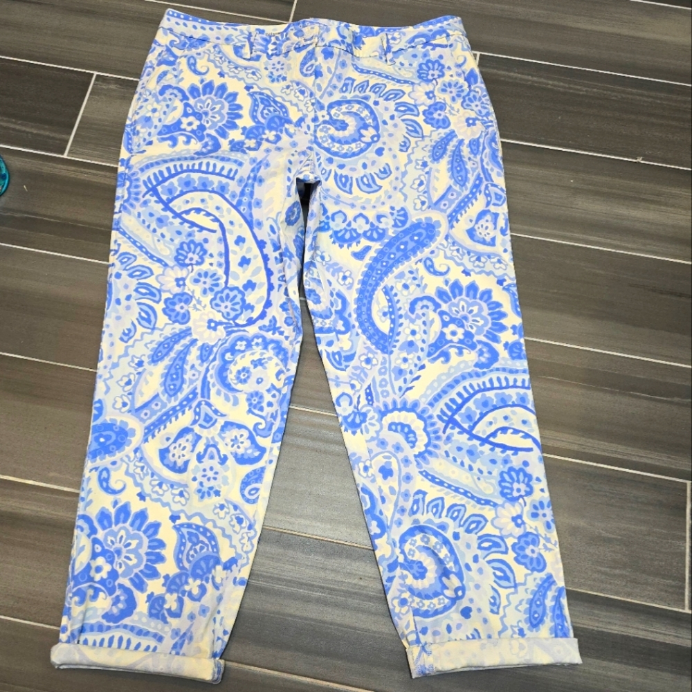 Talbots Relaxed Chino blue paisley size US 14 pants